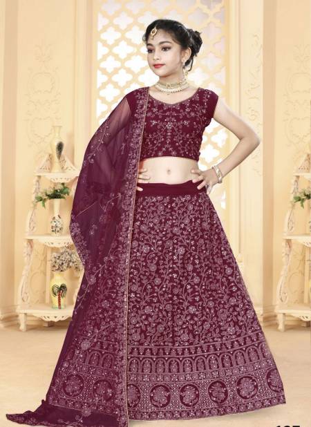 Aaradhna Fancy Wedding Wear Net With Worked Kidswear Lehenga Choli Collection  Catalog